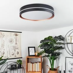 Hofstein Cachalot Deckenleuchte LED Schwarz, Kupferfarben, 1-flammig, Fernbedienung, Farbwechsler -LED Leuchten Verkäufe cachalot deckenleuchte h3550359 9