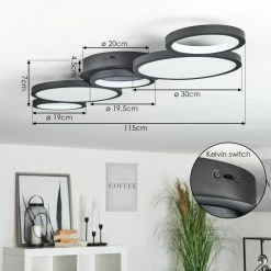 Hofstein Carabajal Deckenleuchte LED Schwarz, 1-flammig 15 Hofstein Carabajal Deckenleuchte LED Schwarz, 1-flammig -LED Leuchten Verkäufe carabajal deckenleuchte h3560204 3