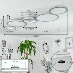 Hofstein Carabajal Deckenleuchte LED Titan, 1-flammig -LED Leuchten Verkäufe carabajal deckenleuchte h3562178 3