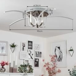 Hofstein Casale Deckenleuchte LED Chrom, 1-flammig -LED Leuchten Verkäufe casale deckenleuchte h167367 3