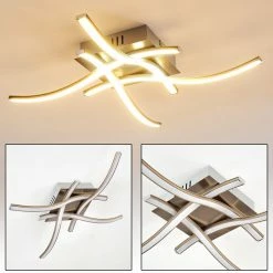 Hofstein Casale Deckenleuchte LED Nickel-Matt, 4-flammig