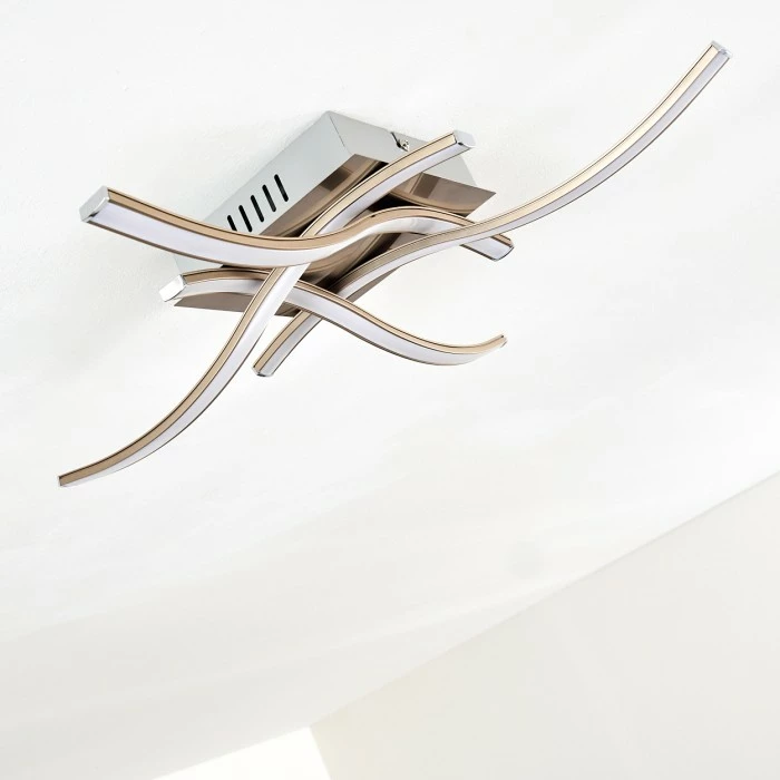 Hofstein Casale Deckenleuchte LED Nickel-Matt, 4-flammig 13 Hofstein Casale Deckenleuchte LED Nickel-Matt, 4-flammig – Bild 13