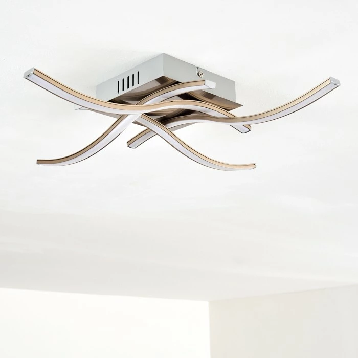 Hofstein Casale Deckenleuchte LED Nickel-Matt, 4-flammig 18 Hofstein Casale Deckenleuchte LED Nickel-Matt, 4-flammig – Bild 18