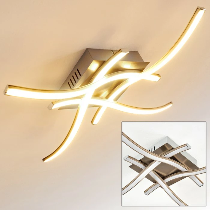 Hofstein Casale Deckenleuchte LED Nickel-Matt, 4-flammig 20 Hofstein Casale Deckenleuchte LED Nickel-Matt, 4-flammig – Bild 20