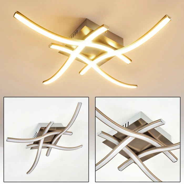 Hofstein Casale Deckenleuchte LED Nickel-Matt, 4-flammig 21 Hofstein Casale Deckenleuchte LED Nickel-Matt, 4-flammig – Bild 21