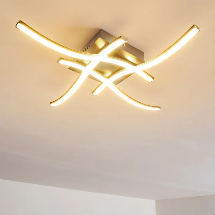 Hofstein Casale Deckenleuchte LED Nickel-Matt, 4-flammig 5 Hofstein Casale Deckenleuchte LED Nickel-Matt, 4-flammig – Bild 5