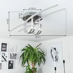 Hofstein Casale Deckenleuchte LED Nickel-Matt, 1-flammig -LED Leuchten Verkäufe casale deckenleuchte h3011461 do4 3