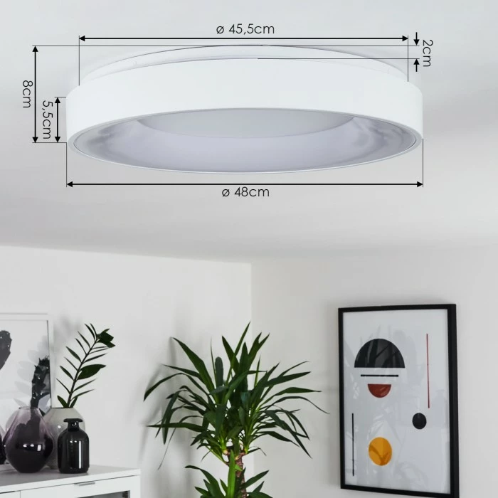 Hofstein Casina Deckenleuchte LED Weiß, 1-flammig, Fernbedienung 4 Hofstein Casina Deckenleuchte LED Weiß, 1-flammig, Fernbedienung – Bild 4