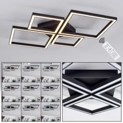 Hofstein Cavareno Deckenleuchte LED Schwarz, 1-flammig, Fernbedienung