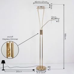 Hofstein Cavate Deckenfluter LED Altmessing, 2-flammig -LED Leuchten Verkäufe cavate deckenfluter h3019986 3