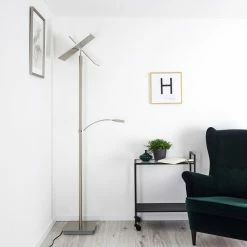 Hofstein Cazis Deckenfluter LED Nickel-Matt, 3-flammig -LED Leuchten Verkäufe cazis deckenfluter h3335321 8