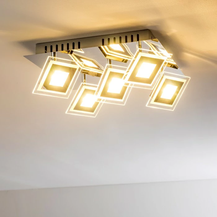 Hofstein Cerreto Deckenleuchte LED Chrom, 5-flammig 3 Hofstein Cerreto Deckenleuchte LED Chrom, 5-flammig – Bild 3