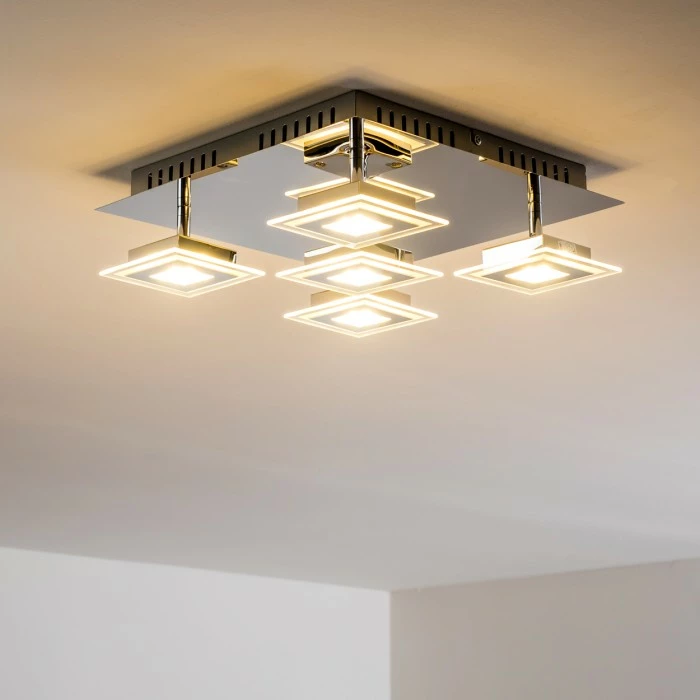 Hofstein Cerreto Deckenleuchte LED Chrom, 5-flammig 5 Hofstein Cerreto Deckenleuchte LED Chrom, 5-flammig – Bild 5