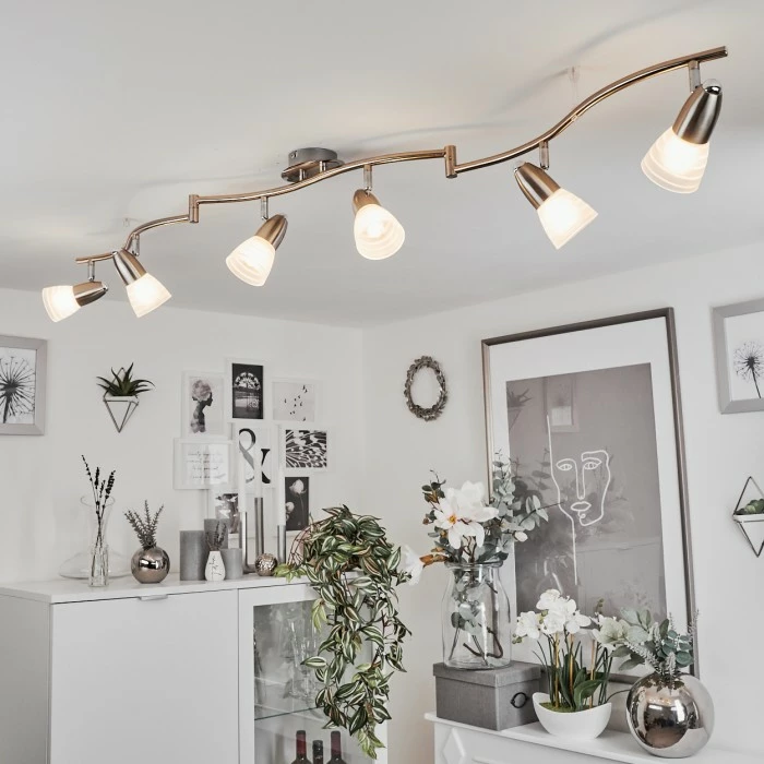 Hofstein Chapod Deckenleuchte LED Nickel-Matt, Chrom, 6-flammig 11 Hofstein Chapod Deckenleuchte LED Nickel-Matt, Chrom, 6-flammig – Bild 11