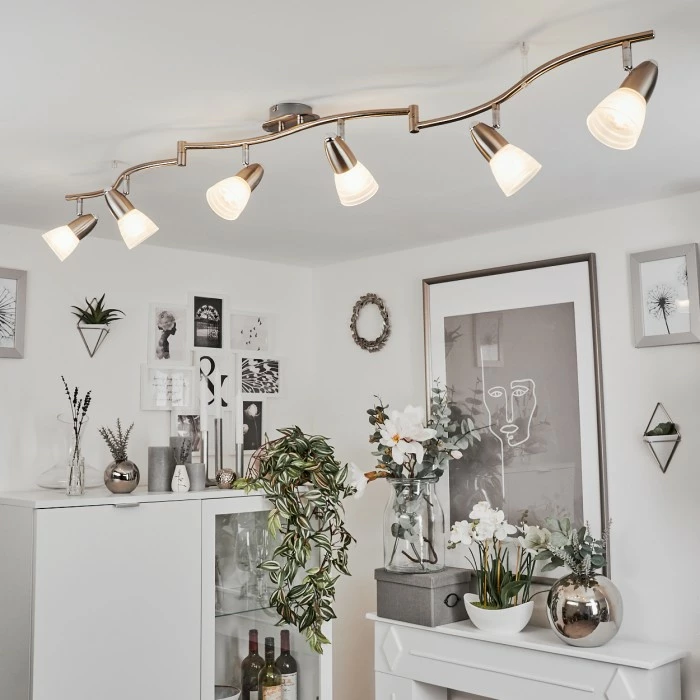 Hofstein Chapod Deckenleuchte LED Nickel-Matt, Chrom, 6-flammig 7 Hofstein Chapod Deckenleuchte LED Nickel-Matt, Chrom, 6-flammig – Bild 7