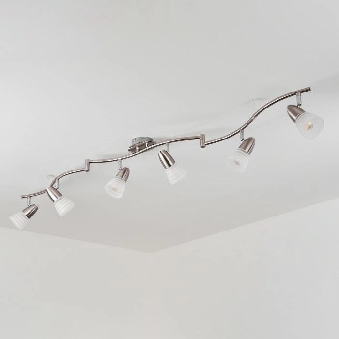 Hofstein Chapod Deckenleuchte LED Nickel-Matt, Chrom, 6-flammig 8 Hofstein Chapod Deckenleuchte LED Nickel-Matt, Chrom, 6-flammig – Bild 8