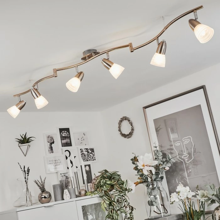 Hofstein Chapod Deckenleuchte LED Nickel-Matt, Chrom, 6-flammig 9 Hofstein Chapod Deckenleuchte LED Nickel-Matt, Chrom, 6-flammig – Bild 9