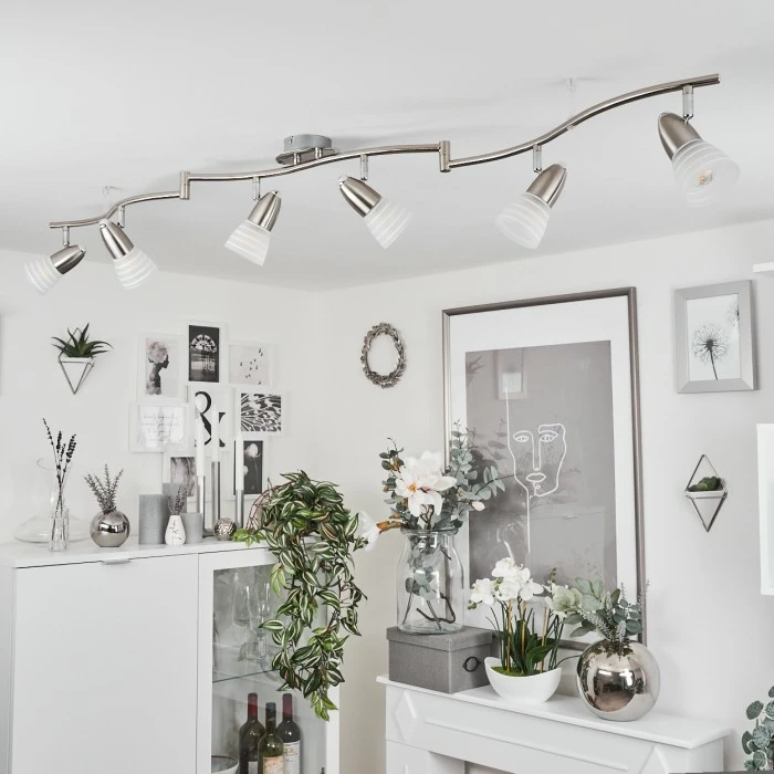 Hofstein Chapod Deckenleuchte LED Nickel-Matt, Chrom, 6-flammig 10 Hofstein Chapod Deckenleuchte LED Nickel-Matt, Chrom, 6-flammig – Bild 10