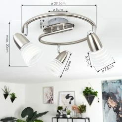 Hofstein Chapod Deckenleuchte LED Nickel-Matt, 3-flammig -LED Leuchten Verkäufe chapod deckenleuchte h3610442 3