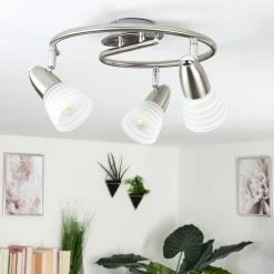 Hofstein Chapod Deckenleuchte LED Nickel-Matt, 3-flammig -LED Leuchten Verkäufe chapod deckenleuchte h3610442 9