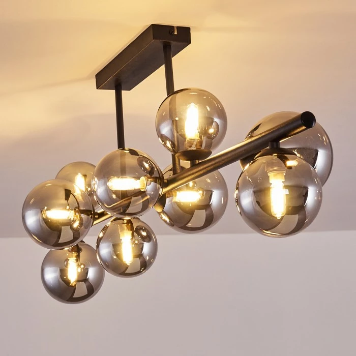 Hofstein Chehalis Deckenleuchte LED Schwarz, 9-flammig 17 Hofstein Chehalis Deckenleuchte LED Schwarz, 9-flammig – Bild 17