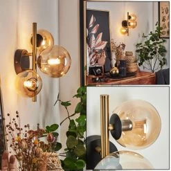 Hofstein Chehalis Deckenleuchte LED Messing, Schwarz, 3-flammig