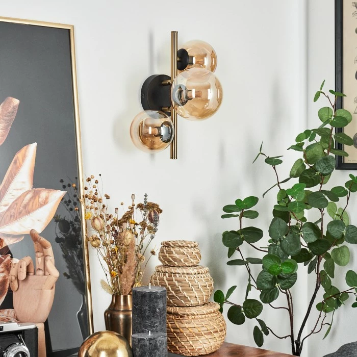 Hofstein Chehalis Deckenleuchte LED Messing, Schwarz, 3-flammig 11 Hofstein Chehalis Deckenleuchte LED Messing, Schwarz, 3-flammig – Bild 11