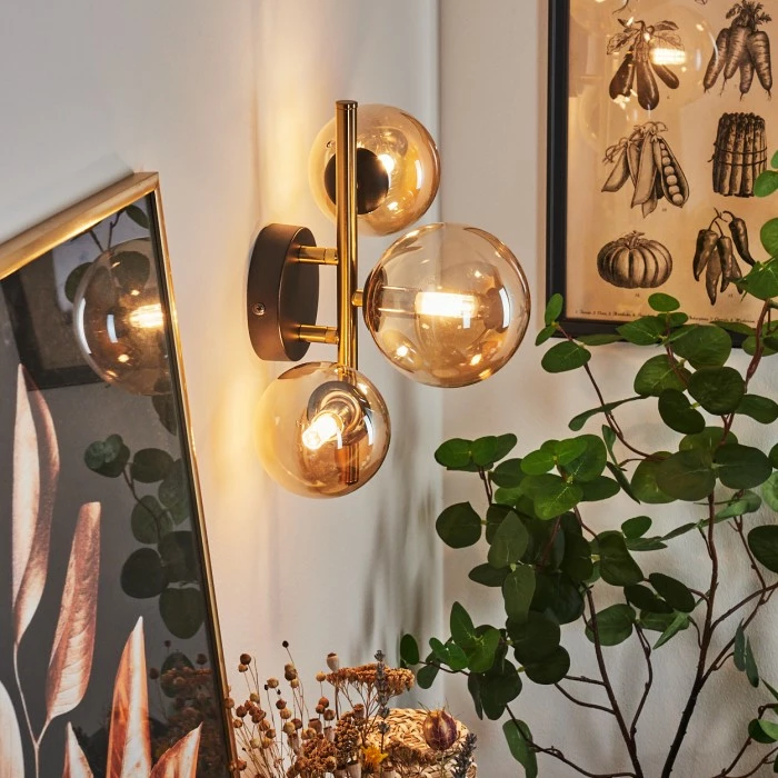 Hofstein Chehalis Deckenleuchte LED Messing, Schwarz, 3-flammig 7 Hofstein Chehalis Deckenleuchte LED Messing, Schwarz, 3-flammig – Bild 7