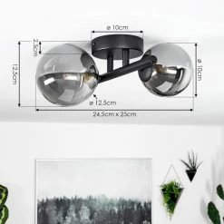 Hofstein Chehalis Deckenleuchte LED Schwarz, 2-flammig -LED Leuchten Verkäufe chehalis deckenleuchte h3617533 3