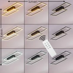 Hofstein Cheka Deckenleuchte LED Schwarz, 2-flammig, Fernbedienung -LED Leuchten Verkäufe cheka deckenleuchte h3325919 7
