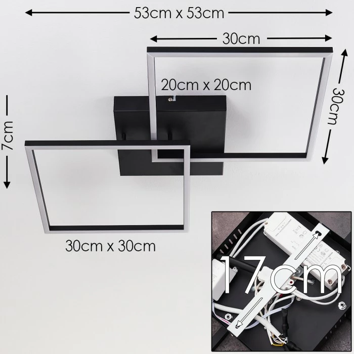Hofstein Cheka Deckenleuchte LED Schwarz, 2-flammig, Fernbedienung 2 Hofstein Cheka Deckenleuchte LED Schwarz, 2-flammig, Fernbedienung – Bild 2