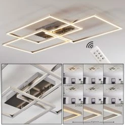 Hofstein Cheka Deckenleuchte LED Aluminium, 3-flammig, Fernbedienung