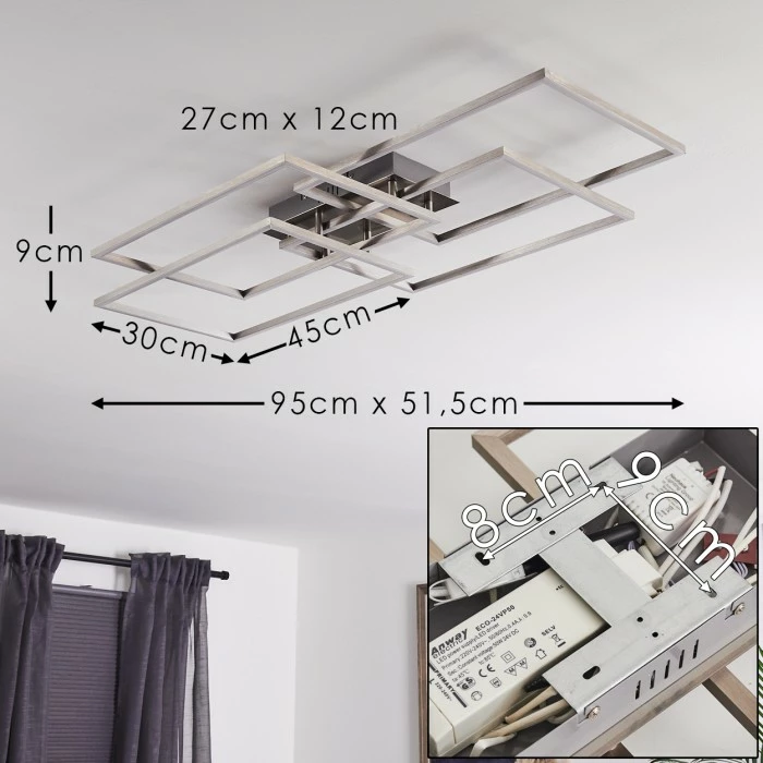 Hofstein Cheka Deckenleuchte LED Aluminium, 4-flammig, Fernbedienung 2 Hofstein Cheka Deckenleuchte LED Aluminium, 4-flammig, Fernbedienung – Bild 2