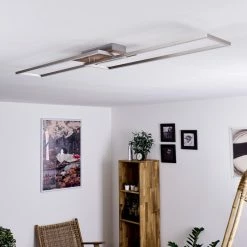 Hofstein Cheka Deckenleuchte LED Nickel-Matt, Braun, 2-flammig, Fernbedienung -LED Leuchten Verkäufe cheka deckenleuchte h3383698 11