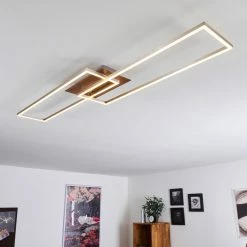 Hofstein Cheka Deckenleuchte LED Nickel-Matt, Braun, 2-flammig, Fernbedienung -LED Leuchten Verkäufe cheka deckenleuchte h3383698 7