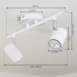 Hofstein Chennai Deckenleuchte LED Chrom, Weiß, 2-flammig -LED Leuchten Verkäufe chennai deckenleuchte h3319598 3