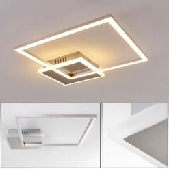 Hofstein Chilkat Deckenleuchte LED Nickel-Matt, 1-flammig