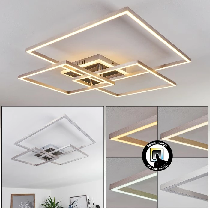 Hofstein Chilkat Deckenleuchte LED Nickel-Matt, 1-flammig 1 Hofstein Chilkat Deckenleuchte LED Nickel-Matt, 1-flammig