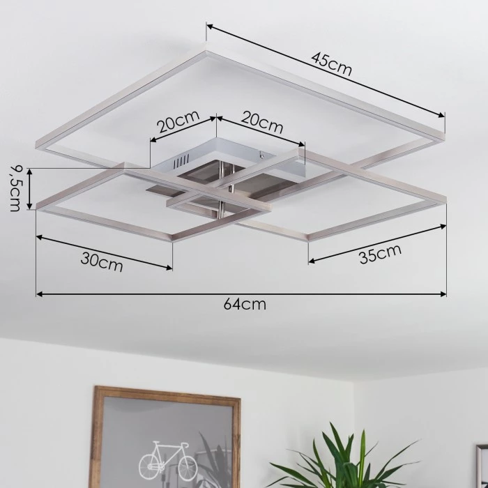 Hofstein Chilkat Deckenleuchte LED Nickel-Matt, 1-flammig 4 Hofstein Chilkat Deckenleuchte LED Nickel-Matt, 1-flammig – Bild 4