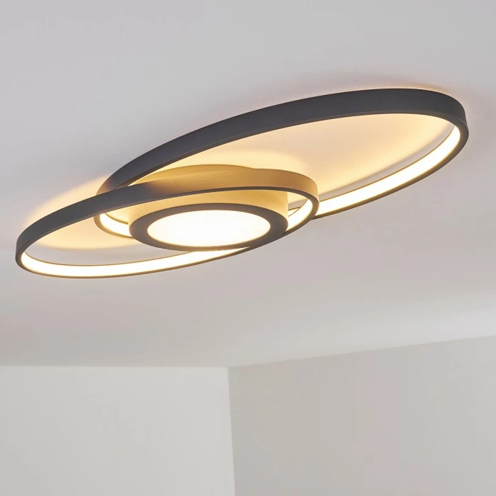 Hofstein Chunky Deckenleuchte LED Grau, 1-flammig 3 Hofstein Chunky Deckenleuchte LED Grau, 1-flammig – Bild 3