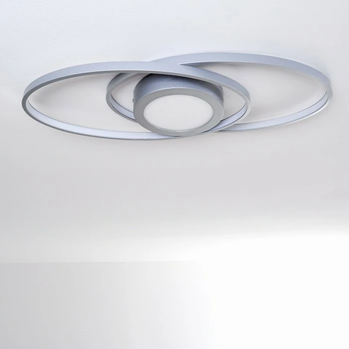 Hofstein Chunky Deckenleuchte LED Silber, 1-flammig 12 Hofstein Chunky Deckenleuchte LED Silber, 1-flammig – Bild 12