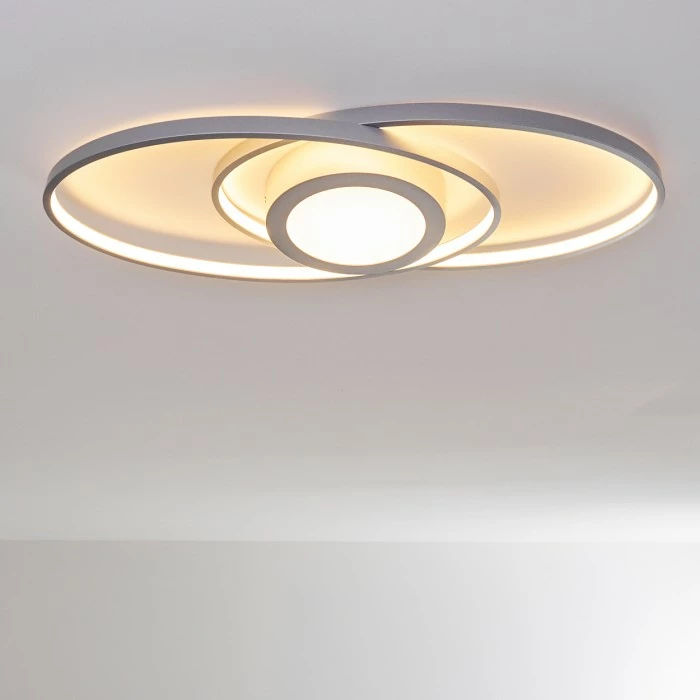 Hofstein Chunky Deckenleuchte LED Silber, 1-flammig 5 Hofstein Chunky Deckenleuchte LED Silber, 1-flammig – Bild 5