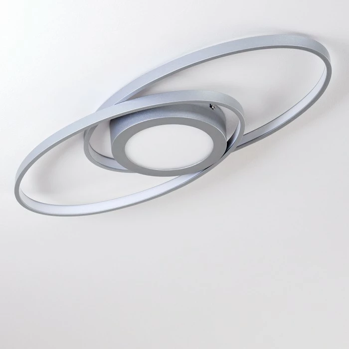 Hofstein Chunky Deckenleuchte LED Silber, 1-flammig 7 Hofstein Chunky Deckenleuchte LED Silber, 1-flammig – Bild 7