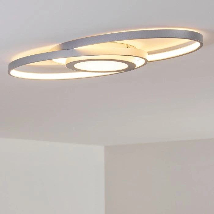 Hofstein Chunky Deckenleuchte LED Silber, 1-flammig 8 Hofstein Chunky Deckenleuchte LED Silber, 1-flammig – Bild 8