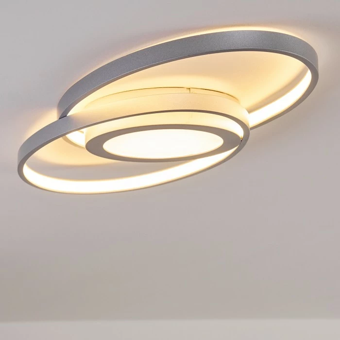 Hofstein Chunky Deckenleuchte LED Silber, 1-flammig 10 Hofstein Chunky Deckenleuchte LED Silber, 1-flammig – Bild 10