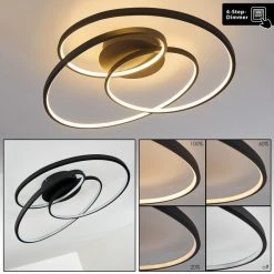 Hofstein Chute Deckenleuchte LED Schwarz, 1-flammig