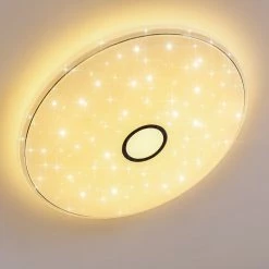 Hofstein Cirque Deckenleuchte LED Chrom, 1-flammig, Fernbedienung, Farbwechsler -LED Leuchten Verkäufe cirque deckenleuchte h3110539 do1 8