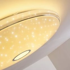 Hofstein Cirque Deckenleuchte LED Chrom, 1-flammig, Fernbedienung, Farbwechsler -LED Leuchten Verkäufe cirque deckenleuchte h3110539 do1 9