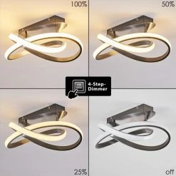 Hofstein Cochato Deckenleuchte LED Nickel-Matt, 1-flammig -LED Leuchten Verkäufe cochato deckenleuchte h3312704 3