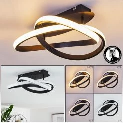 Hofstein Cochato Deckenleuchte LED Schwarz, Weiß, 2-flammig